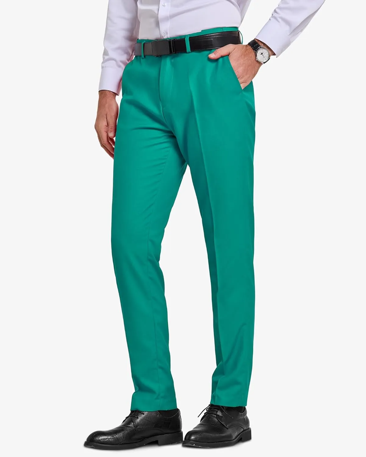 YND Men's Business Suit Pants Slim Fit Flex Flat Front Pant