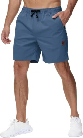 Yundobop Men's Casual 7 Inch Shorts Twill Drawstring Summer Beach Stretch Golf Shorts with Zipper Pockets