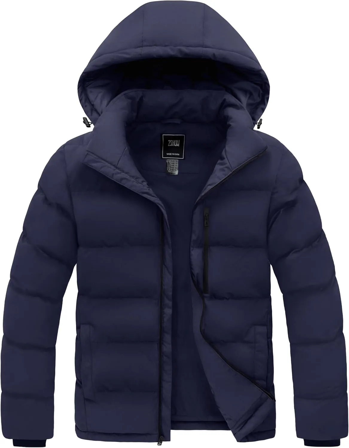 ZSHOW Men's Puffer Jacket Warm Hooded Winter Coat with Detachable Hood