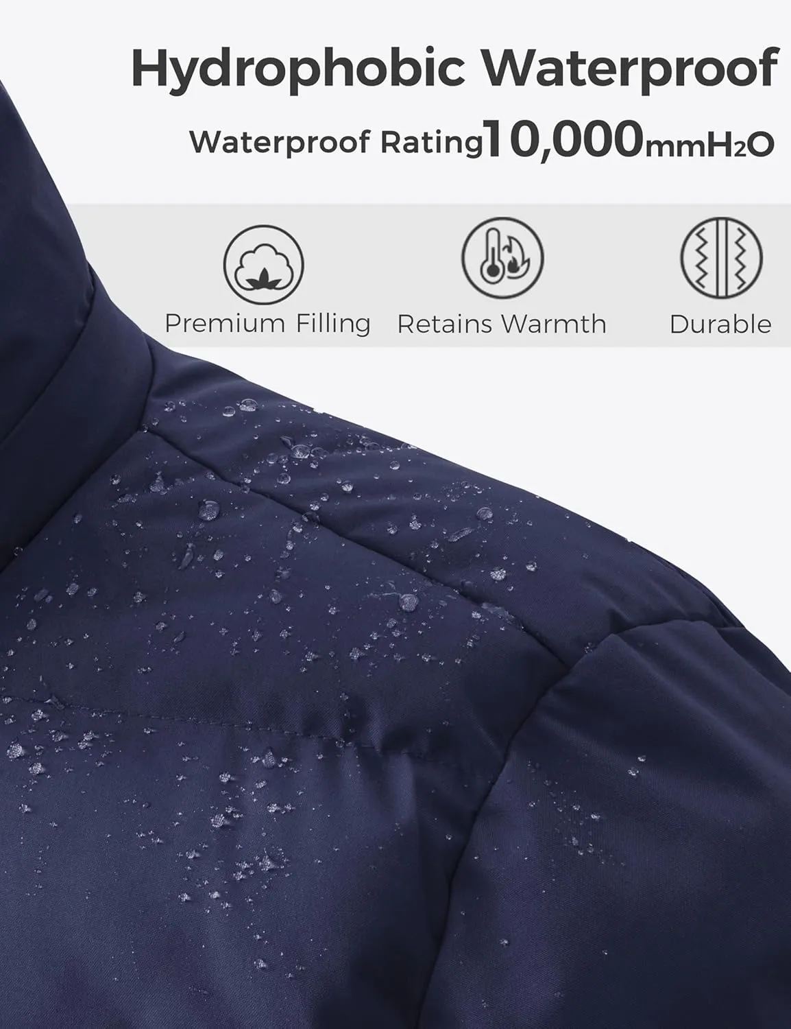 ZSHOW Men's Puffer Jacket Warm Hooded Winter Coat with Detachable Hood
