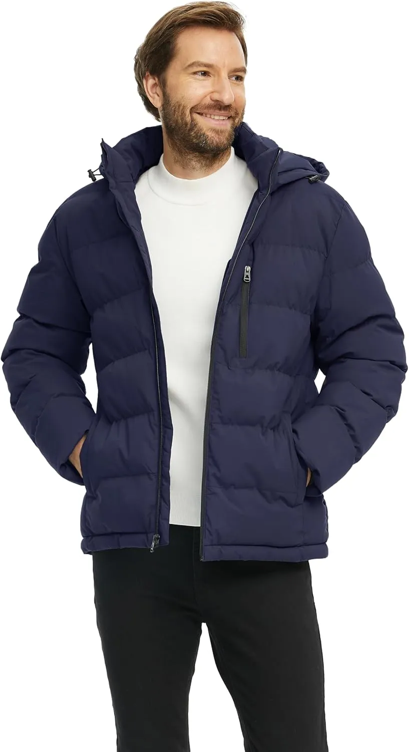 ZSHOW Men's Puffer Jacket Warm Hooded Winter Coat with Detachable Hood